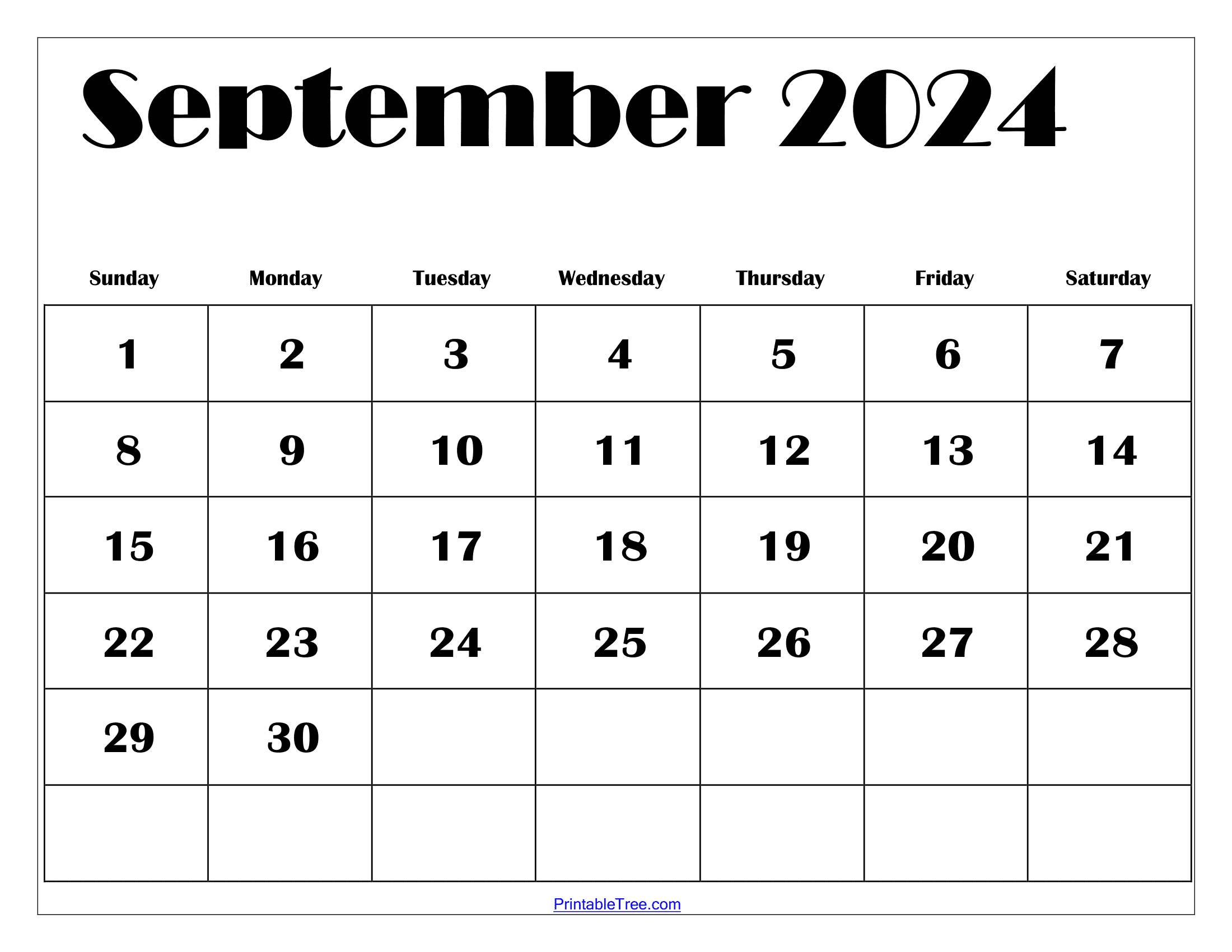 September 2024 Calendar Printable Pdf With Holidays in September 2024 Calendar Page Printable