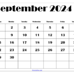 September 2024 Calendar Printable Pdf With Holidays Intended For Monthly Calendar Printable September 2024