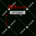 September 2024 Calendar Simple Red, September, Calendar, Two Inside Transparent September 2024 Calendar