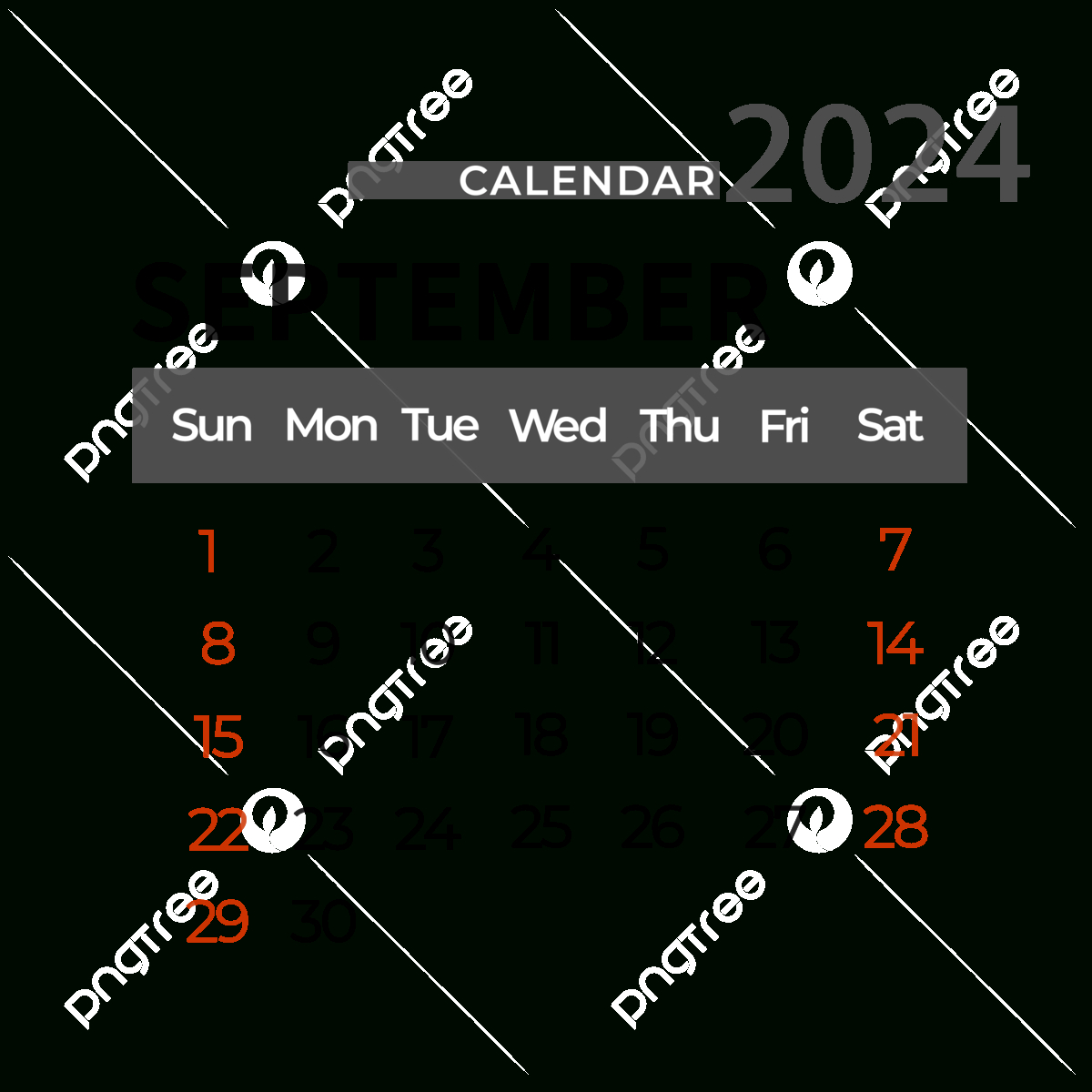 September 2024 Calendar Simple, Two Thousand And Twenty Four in Transparent September 2024 Calendar