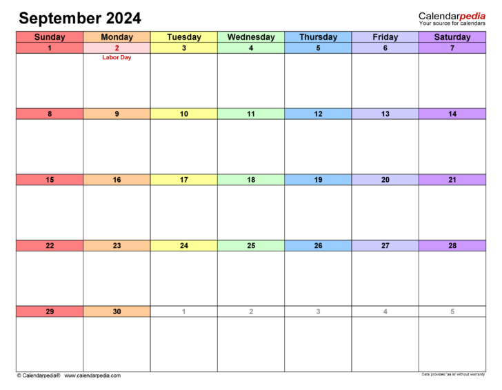 Editable Calendar September 2024 Calendar