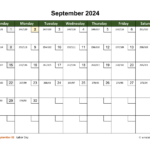 September 2024 Calendar With Day Numbers | Wikidates Throughout National Day Calendar For September 2024