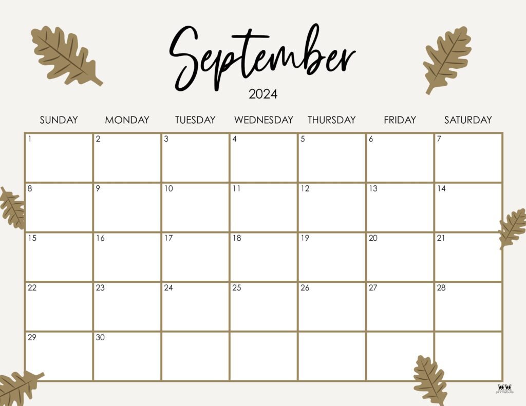 September 2024 Calendars - 50 Free Printables | Printabulls for Cute September 2024 Printable Calendar