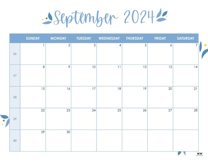 Editable September Calendar 2024