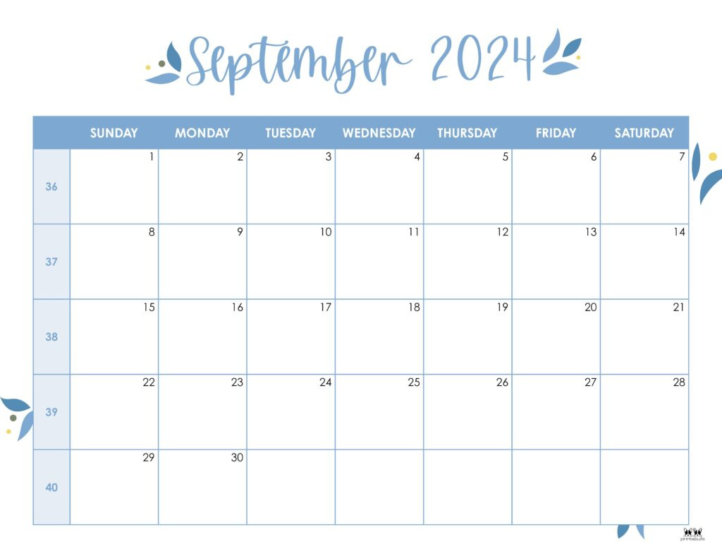 September 2024 Calendars - 50 Free Printables | Printabulls for Editable September Calendar 2024