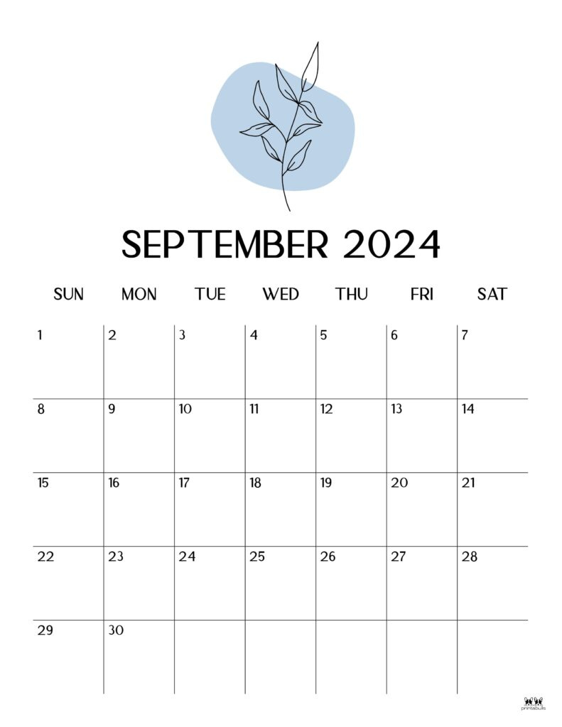 September 2024 Calendars - 50 Free Printables | Printabulls for September 2024 Calendar Vertical