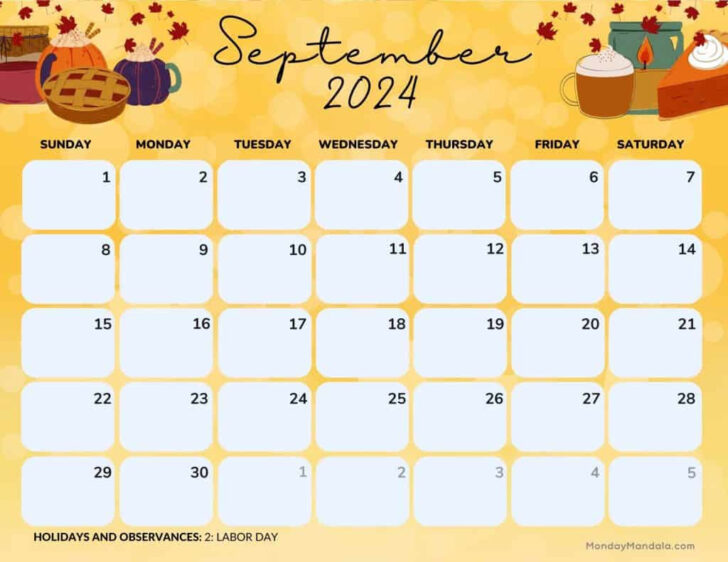 Cute September 2024 Calendar Printable