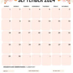 September 2024 Calendars (52 Free Pdf Printables) With September 2024 Calendar Printable Portrait