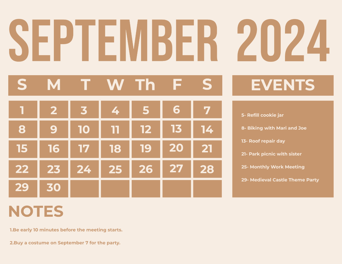 September 2024 Photo Calendar Template - Edit Online &amp;amp; Download with Calendar Of Events For September 2024