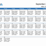 September 2024 Sunrise And Sunset Calendar For Alfeld (Pdf, Excel Throughout September 2024 Calendar Weather