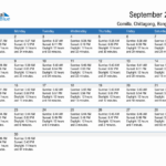 September 2024 Sunrise And Sunset Calendar For Comilla (Pdf, Excel For Weather Calendar For September 2024