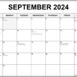 September 2024 With Holidays Calendar For September 2024 Calendar Events