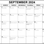 September 2024 With Holidays Calendar In September 2024 Calendar National Days