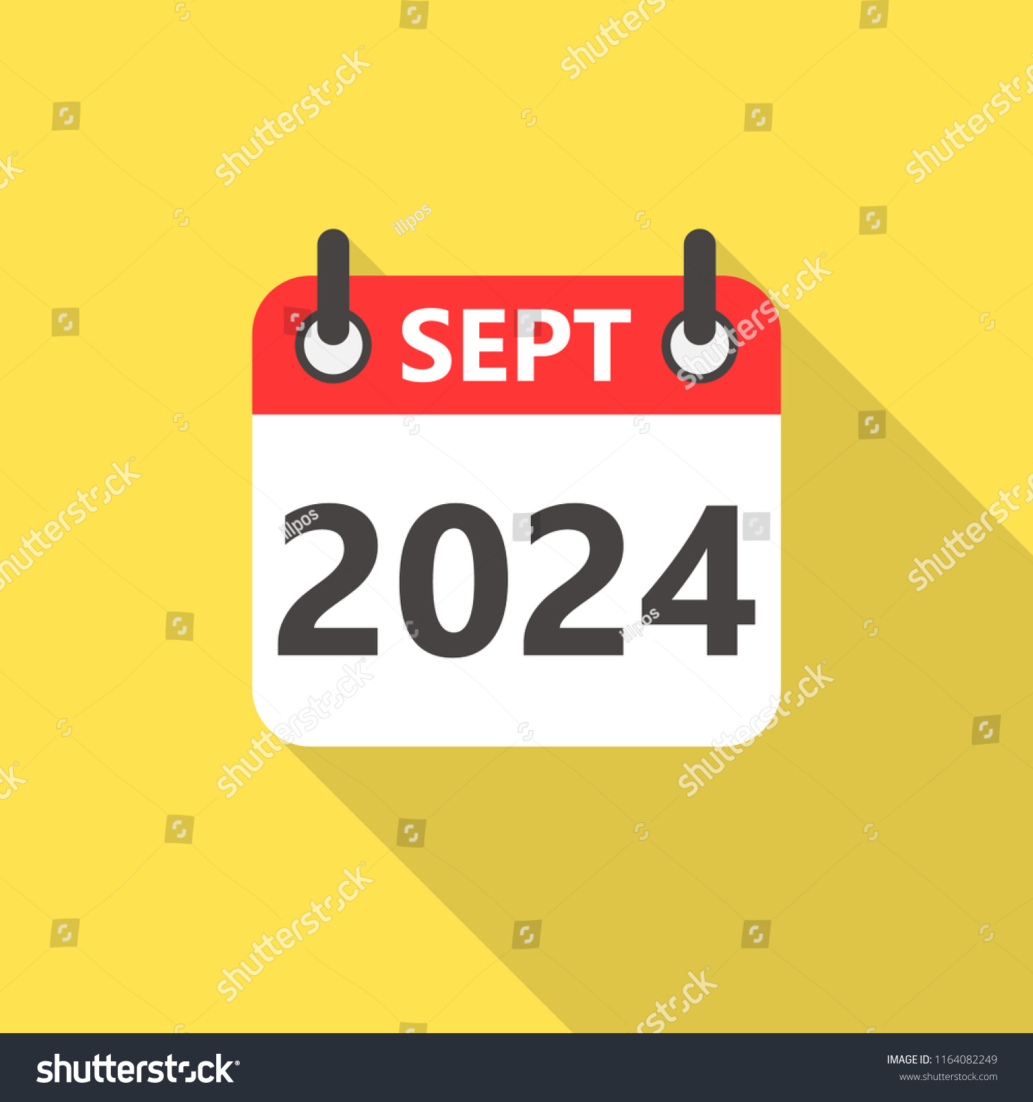 September 2024 Year Calendar Flat Style Stock Vector (Royalty Free in September 2024 Calendar Clipart