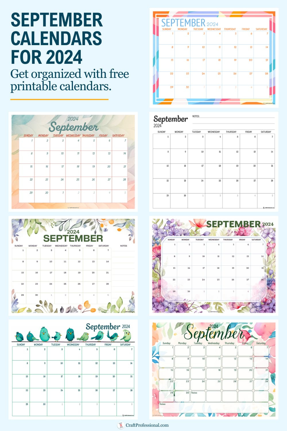 September Calendars - Get Organized With Free Printables For 2024 for Weather Calendar For September 2024