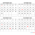 September To December 2024 Calendar | Calendar Quickly In September To December 2024 Calendar