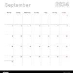 Simple Wall Calendar For September 2024 With Dotted Lines. The Regarding September 2024 Calendar With Lines