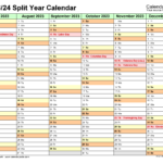 Split Year Calendars 2023/2024 (July To June)   Pdf Templates In 3 Month Vertical Calendar July September 2024