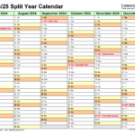 Split Year Calendars 2024/2025 (July To June)   Pdf Templates Intended For Free Printable Calendar September 2024 To June 2025