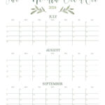 Three Month/Quarterly Calendars   36 Free Calendars | Printabulls For 3 Month Vertical Calendar July September 2024