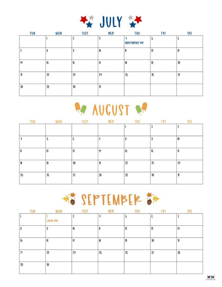 3 Month Calendar August September October 2024