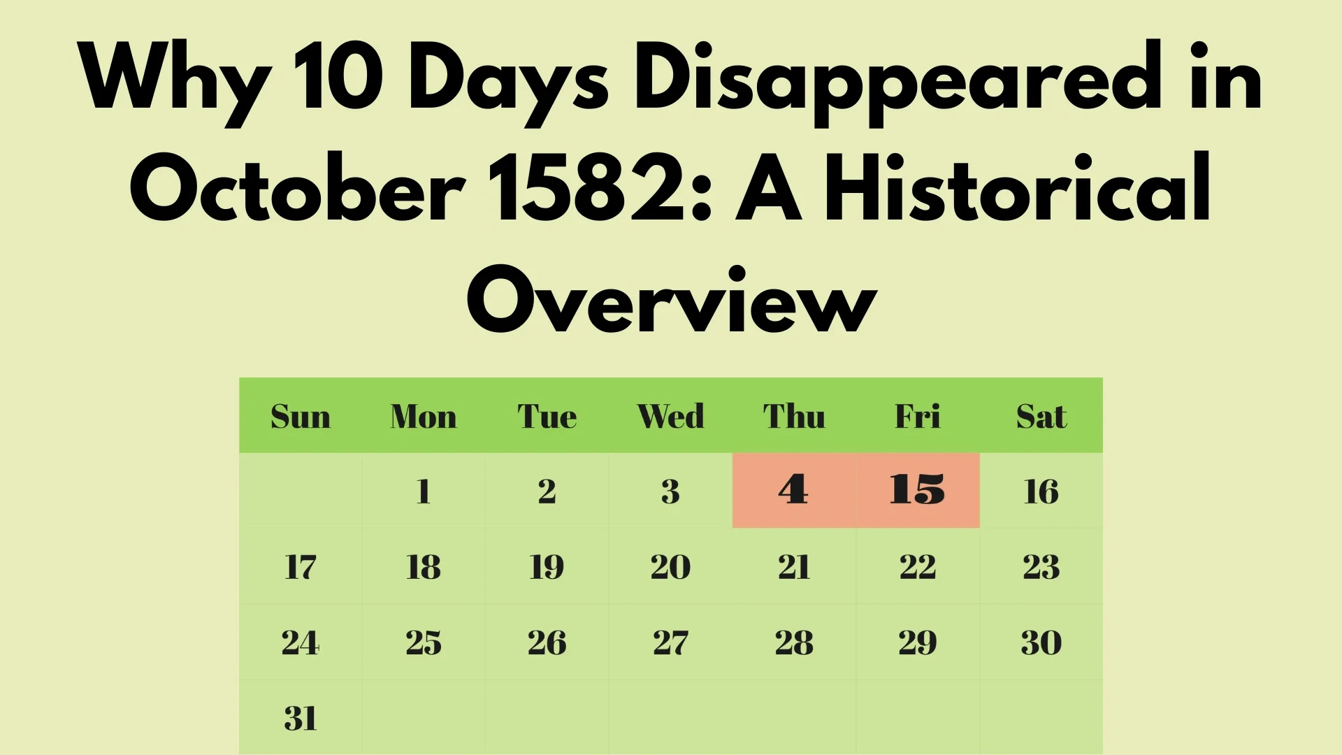 Why 10 Days Disappeared In October 1582: A Historical Overview - throughout September 1752 October 1582 Calendar