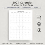 2024 2 Monatskalender 2024 Planerkalender Wandkalender 2 Monate Pro Seite  Monatskalender 2024 Organizer Minimalistischer Druckbarer Kalender   Etsy.de Within 2 Month Printable Calendar For November December 2024