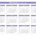 2024 Calendar With Week Numbers (Us And Iso Week Numbers) In 2024 December Calendar With Week Numbers Printable