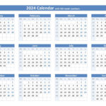 2024 Calendar With Week Numbers (Us And Iso Week Numbers) With Regard To 2024 December Calendar With Week Numbers Printable