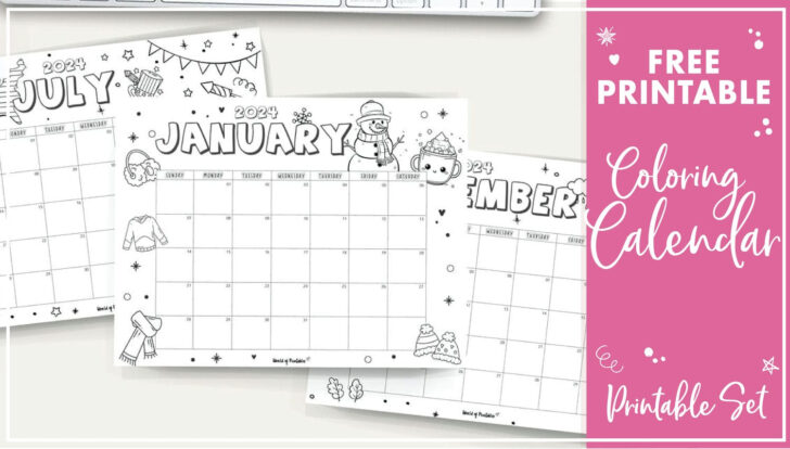 2024 Coloring Calendar Printable December