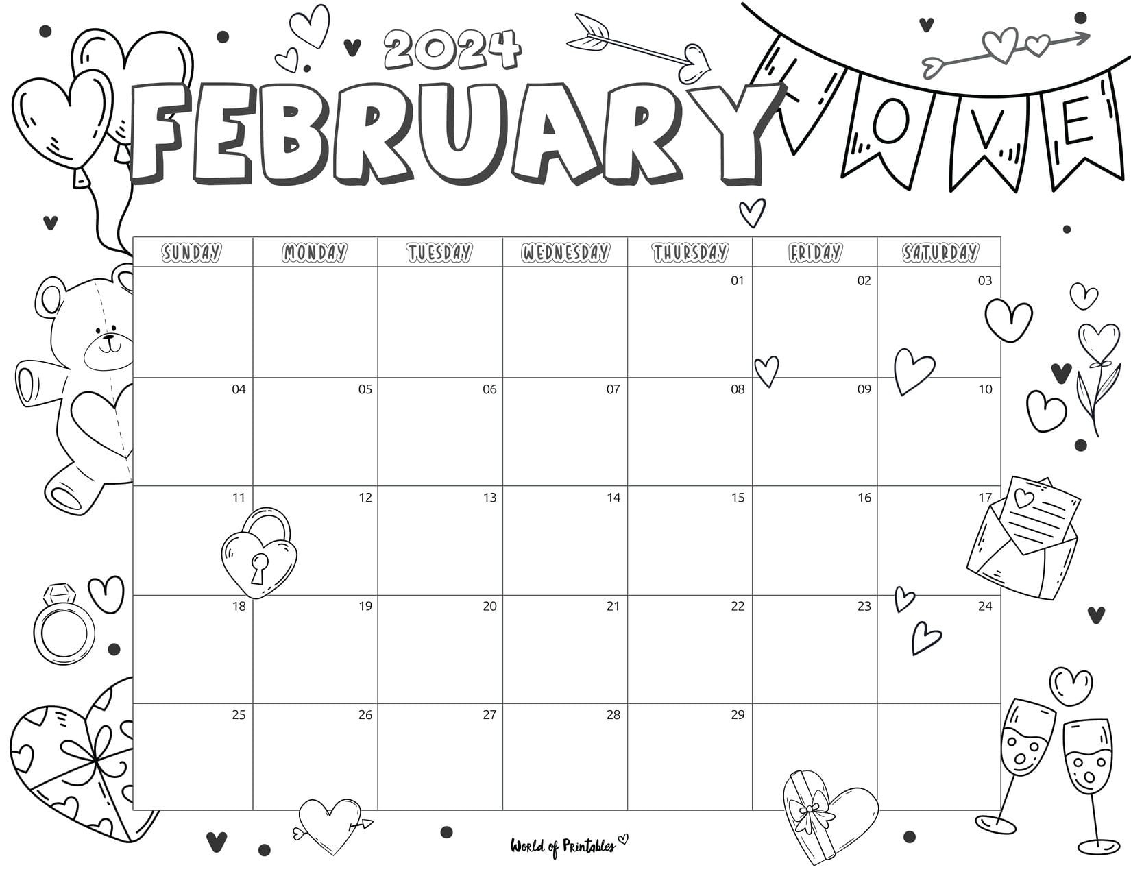 2024 Coloring Calendar - Free Printables - World Of Printables pertaining to 2024 Coloring Calendar Printable December