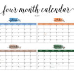 2024 Four Month Calendars   18 Free Printables | Printabulls In 4 Month Calendar September To December 2024 Printable