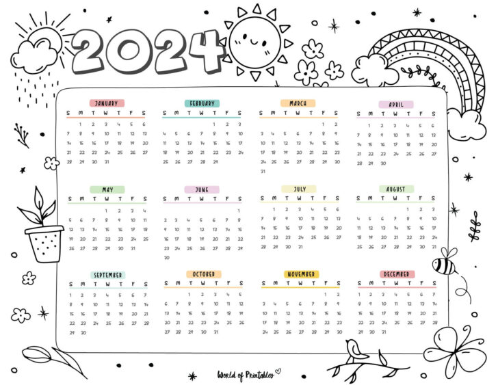 Calendar September October November December 2024 Seperate Printable Cute