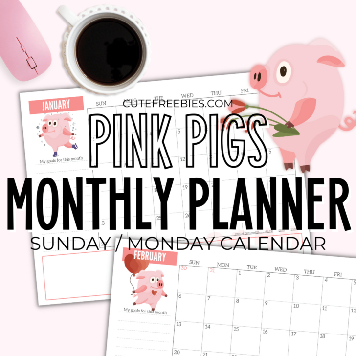 2024 December Calendar Printable Piglet