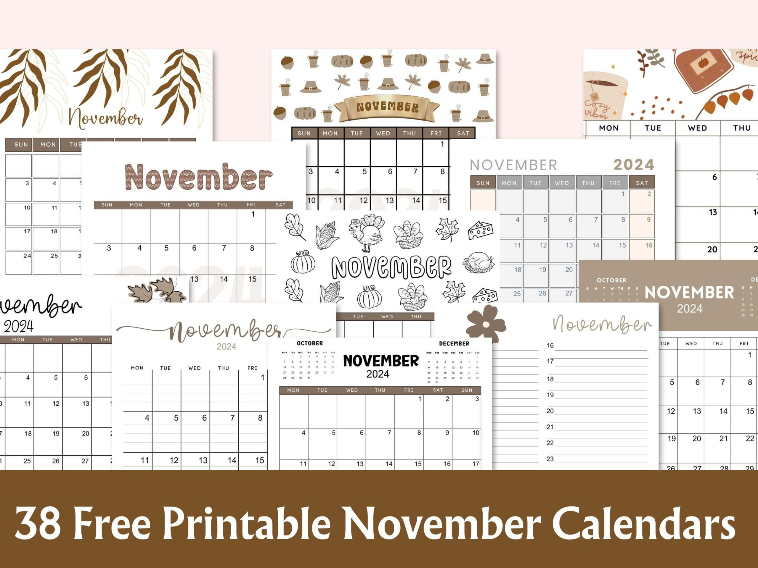 38 Printable November 2024 Calendars | Free Pdf - Calendarkart with regard to Calendar November December 2024 Printable Without Download