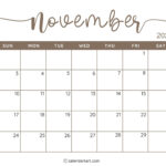 38 Printable November 2024 Calendars | Free Pdf   Calendarkart With Regard To Calendar November December 2024 Printable Without Download