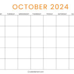 38 Printable October 2024 Calendars | Free Pdf   Calendarkart Regarding Blank Calendar October November December 2024 Printable