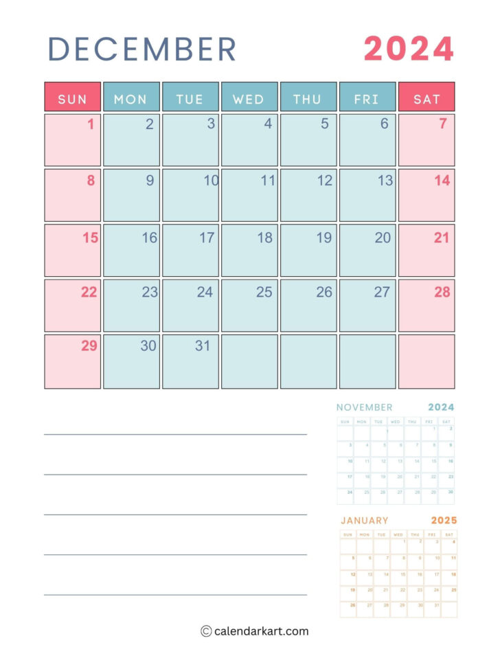 December 2024 22 Calendar Printable