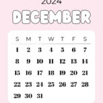 December 2024 Calendar   20 Cute & Free Printables | Saturdaygift For Cute December 2024 Calendar Printable