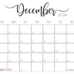 December 2024 Calendar   20 Cute & Free Printables | Saturdaygift For December 2024 Bullet Journal Calendar Printable