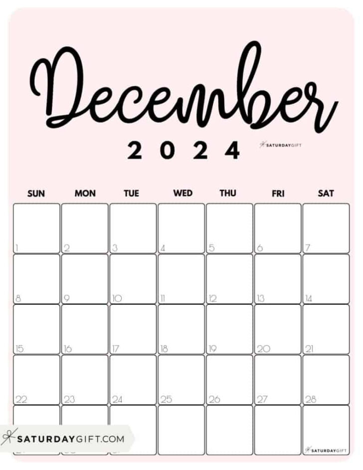 Big Printable Calendar December 2024