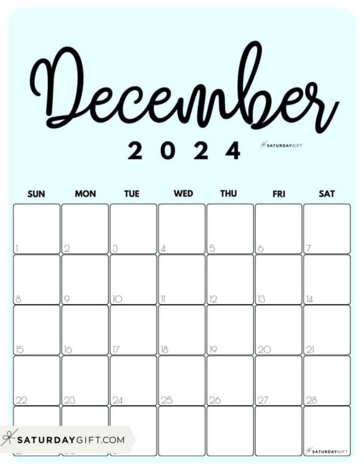 December 2024 Calendar Printable Vertical