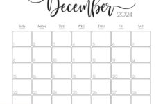 December 2024 Calendar – 20 Cute & Free Printables | Saturdaygift regarding Black December 2024 Calendar Printable