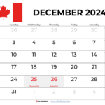 December 2024 Calendar Canada Printable Regarding 2024 December Printable Calendar Waterproof