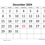 December 2024 Calendar Designed With Large Font (Horizontal Intended For 2024 Printable December Calendar With Holidays