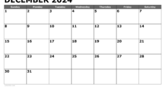 December 2024 Calendar | Free Printable Pdf, Xls And Png throughout December 2024 Calendar Printable Wincalendar