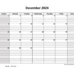 December 2024 Calendar Free Printable With Grid Lines Designed For December 2024 Daily Calendar Printable