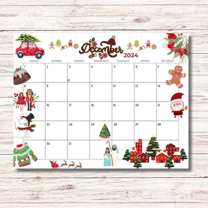 December 2024 Printable Desk Calendar