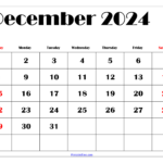 December 2024 Calendar Printable Pdf Blank Free Templates Intended For December 2024 Color Coded Calendar Pages Printable