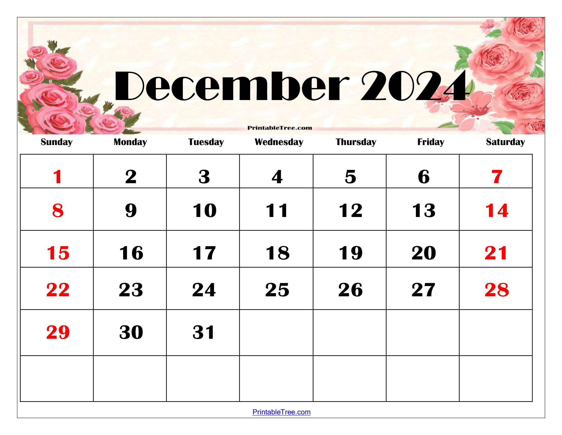 December 2024 Calendar Printable Pdf Blank Free Templates with regard to 2024 Feb December Calendar Printable